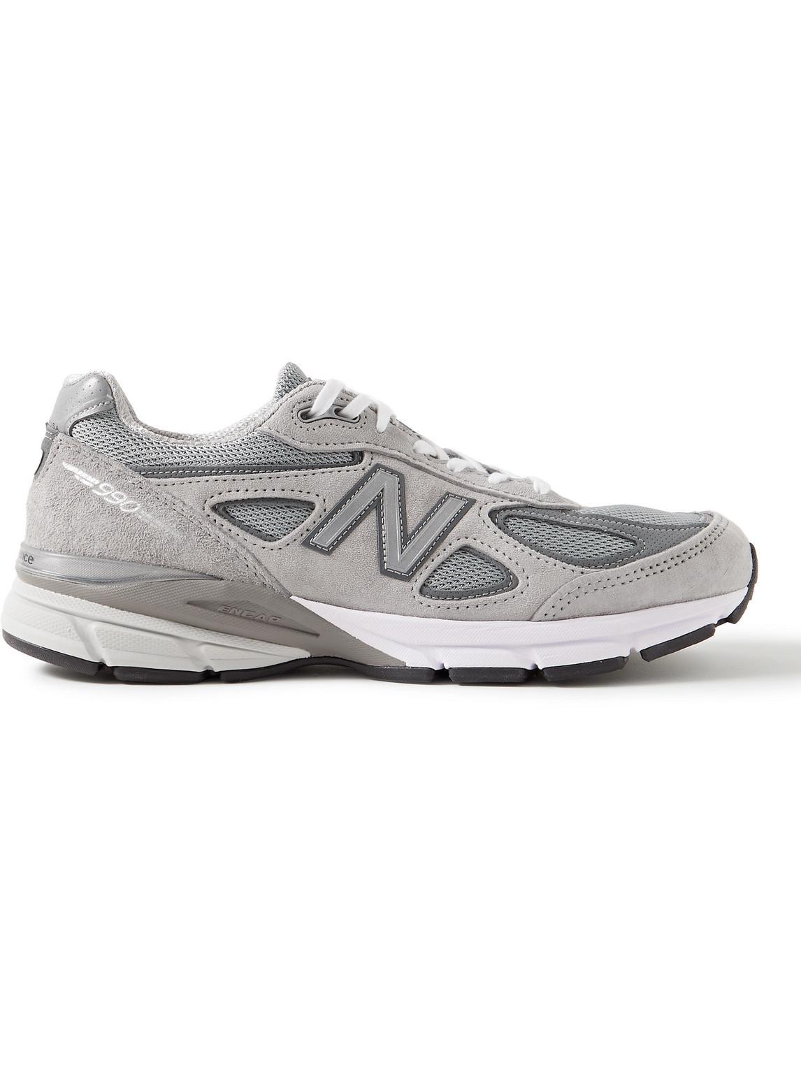 NEW BALANCE 990v4 Suede And Mesh Sneakers In Gray Product Image