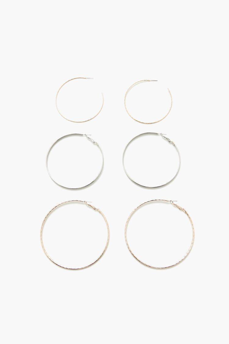 Smooth & Etched Hoop Earring Set | Forever 21 Product Image