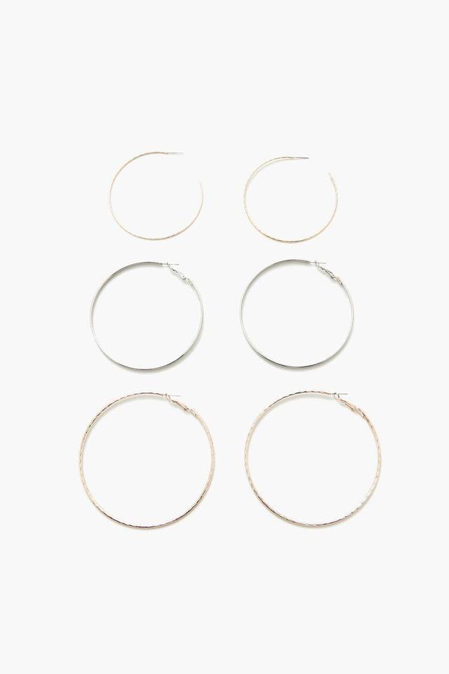 Smooth & Etched Hoop Earring Set | Forever 21 Product Image