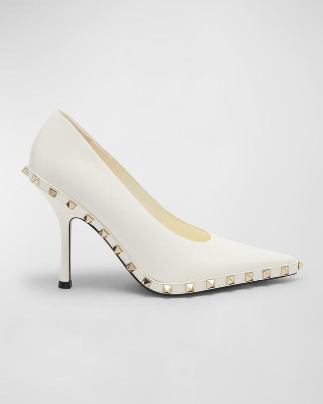 Rockstud Leather Stiletto Pumps Product Image