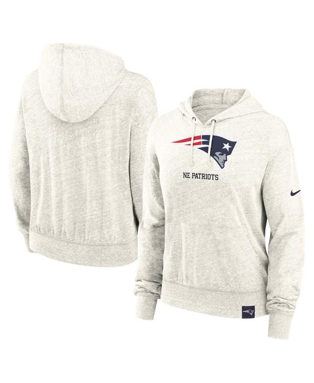 Nike Womens Cream New England Patriots Gym Vintage Logo Pullover Hoodie Product Image