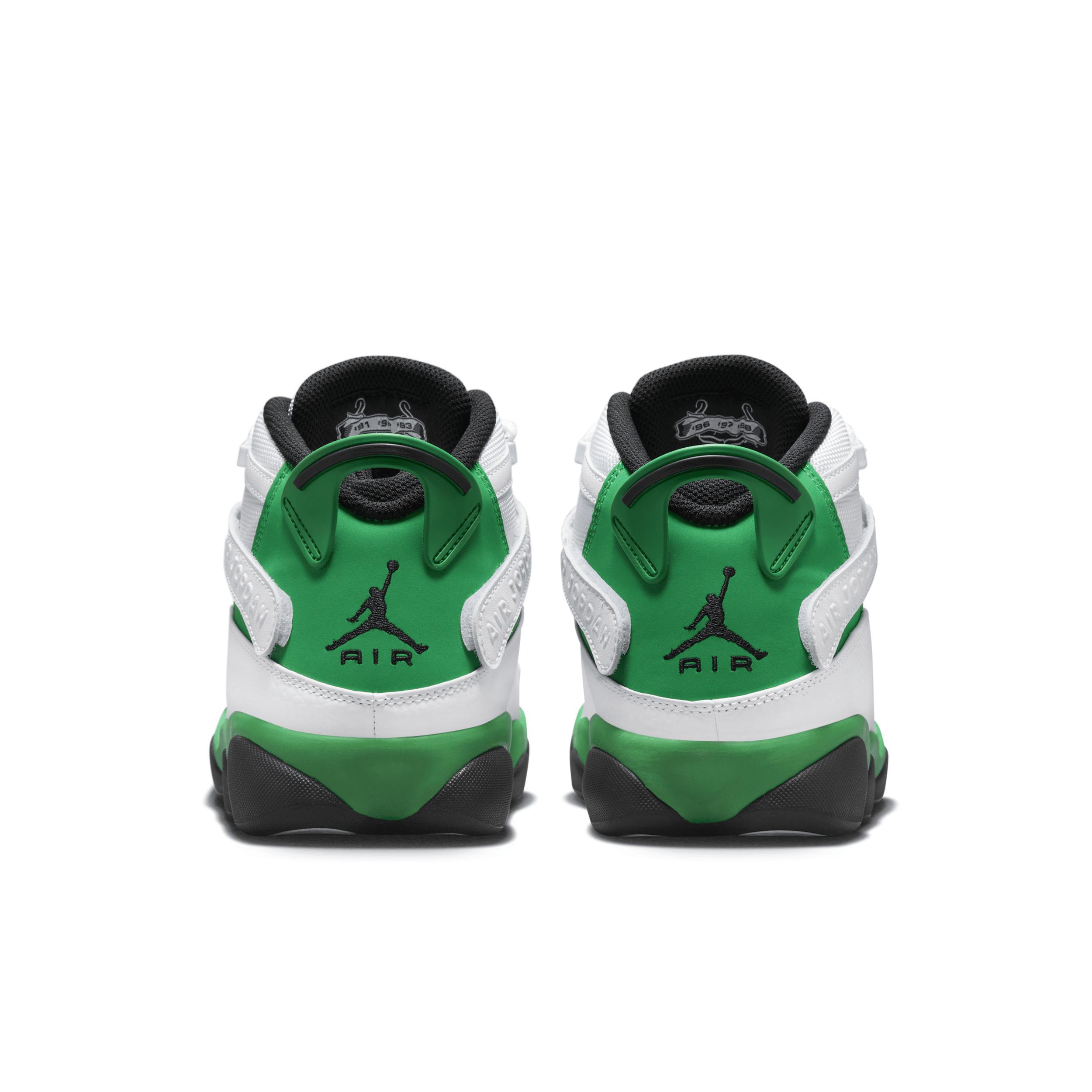 Jordan Mens Jordan 6 Rings - Mens Shoes White/Black/Lucky Green Product Image