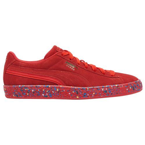 PUMA Mens Suede Speckled - Shoes Red/Gold Product Image