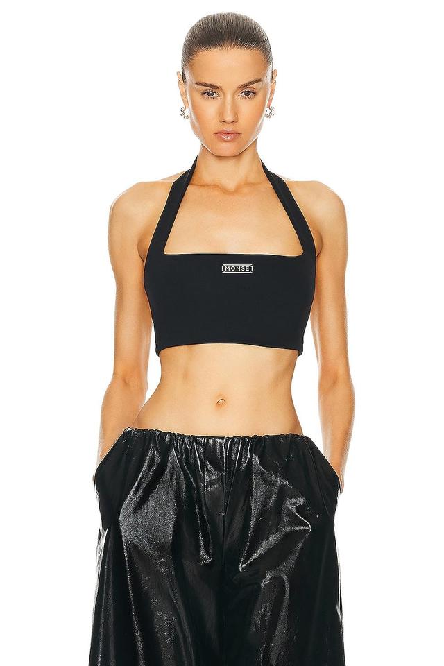 Monse Halter Sports Bra Top Black. (also in XS). Product Image