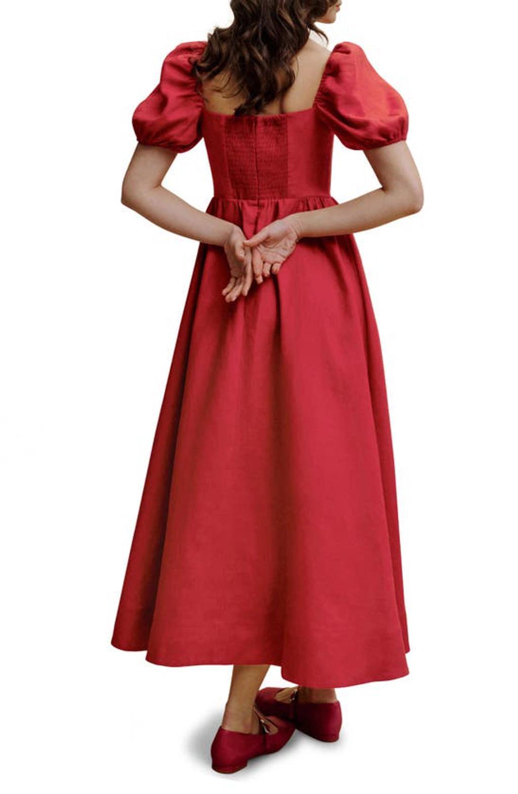 Marella Linen Dress In Cherry Product Image