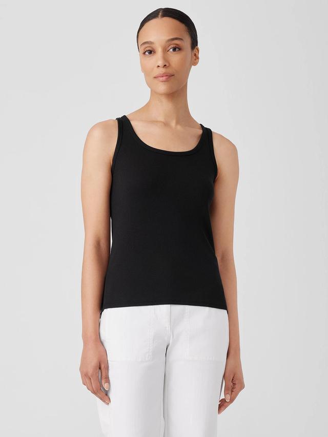 EILEEN FISHER Organic Cotton Stretch Rib Slim Tankfemale Product Image