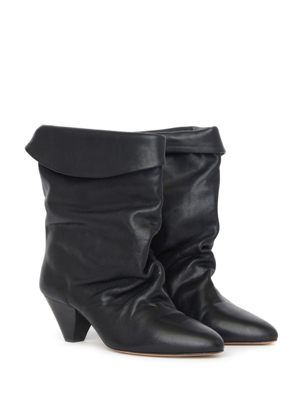 55mm Reachi Leather Ankle Boots In Black Product Image