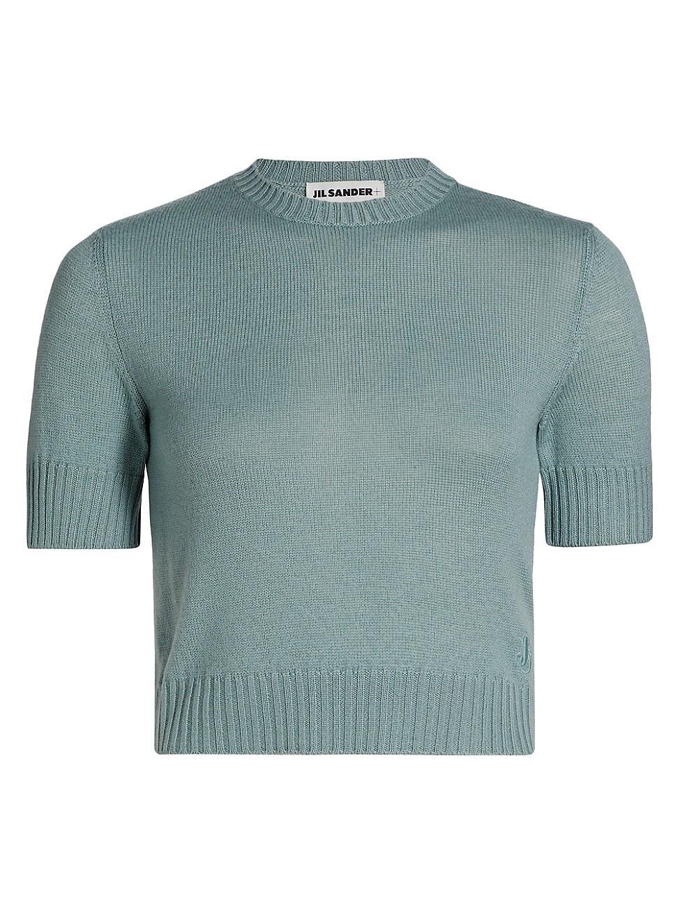 Womens Cropped Wool Sweater Product Image