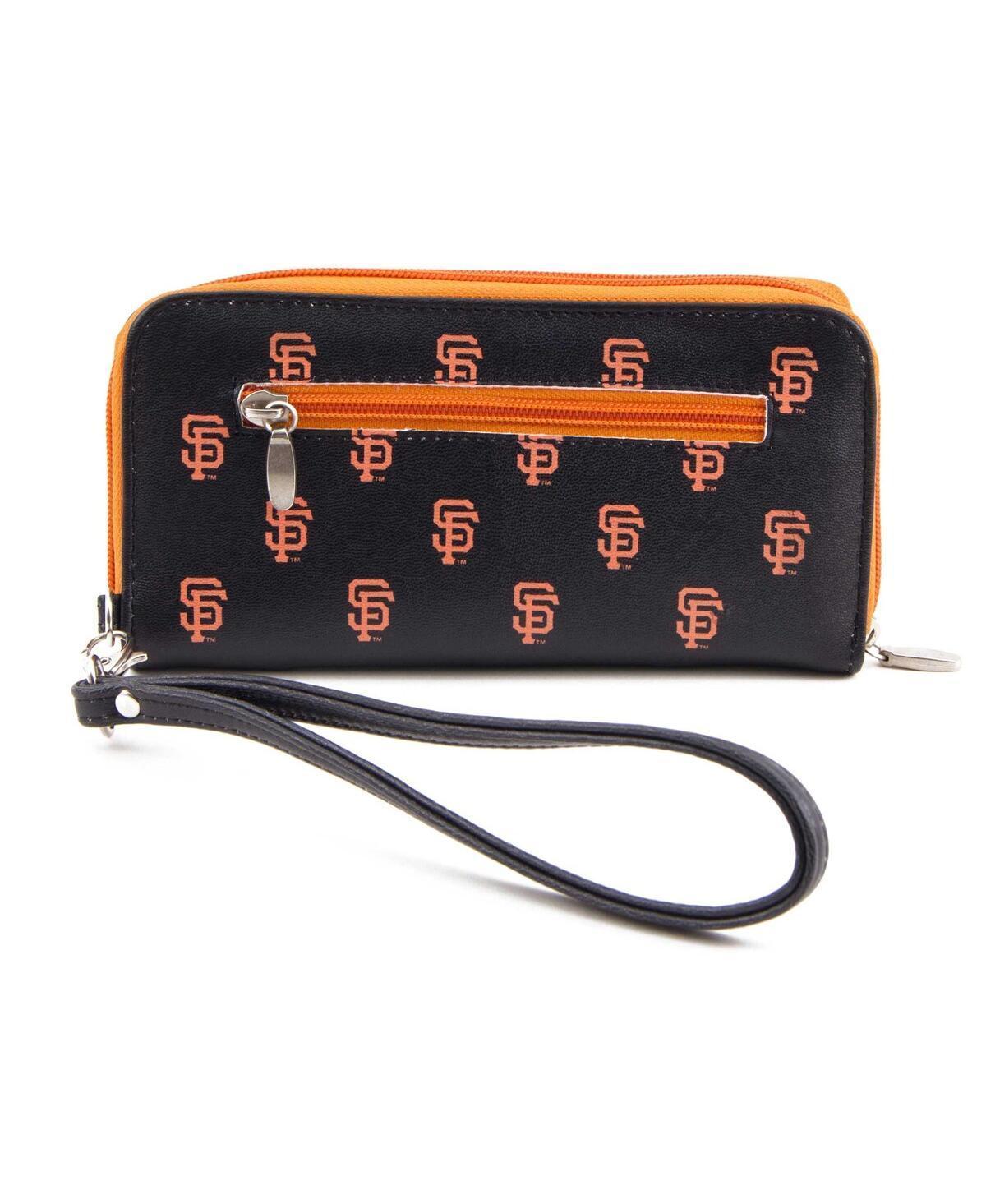 Womens San Francisco Giants Zip-Around Wristlet Wallet - Black Product Image