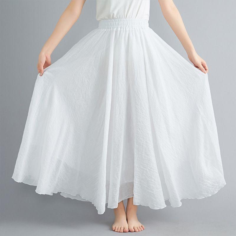 Maxi A-Line Linen Skirt Product Image