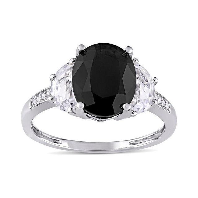 Stella Grace Sterling Silver Black Sapphire, Lab-Created White Sapphire & Diamond Accent Ring, Womens Product Image