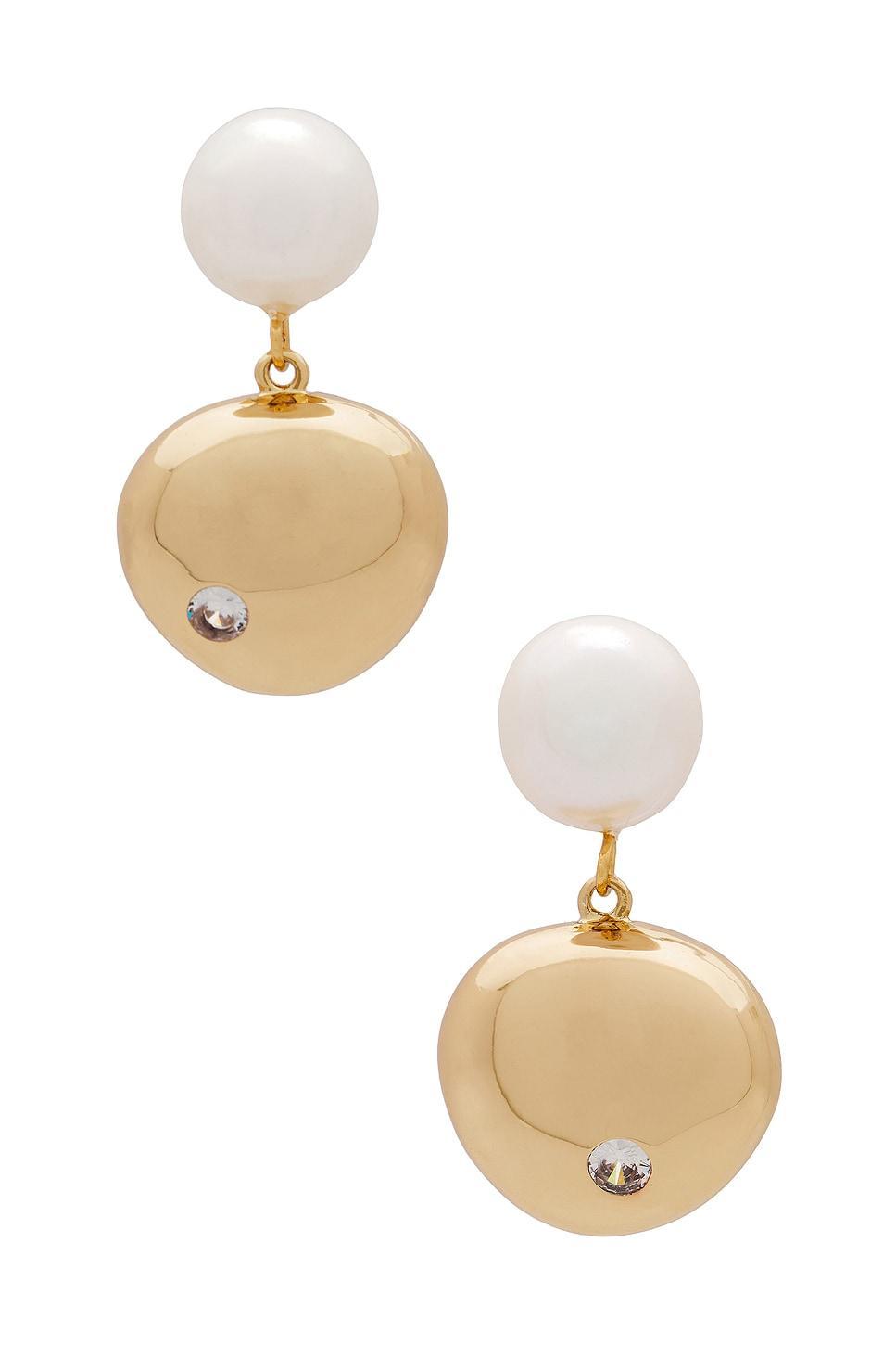 Large Polished Pebble Pearl Earrings Ettika Product Image