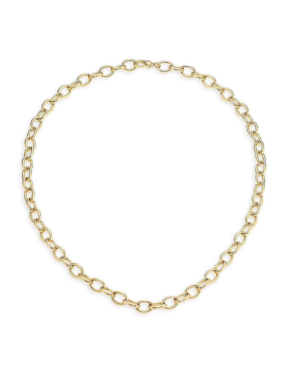 Womens 18K Yellow Gold Chain Link Necklace, 18 Product Image