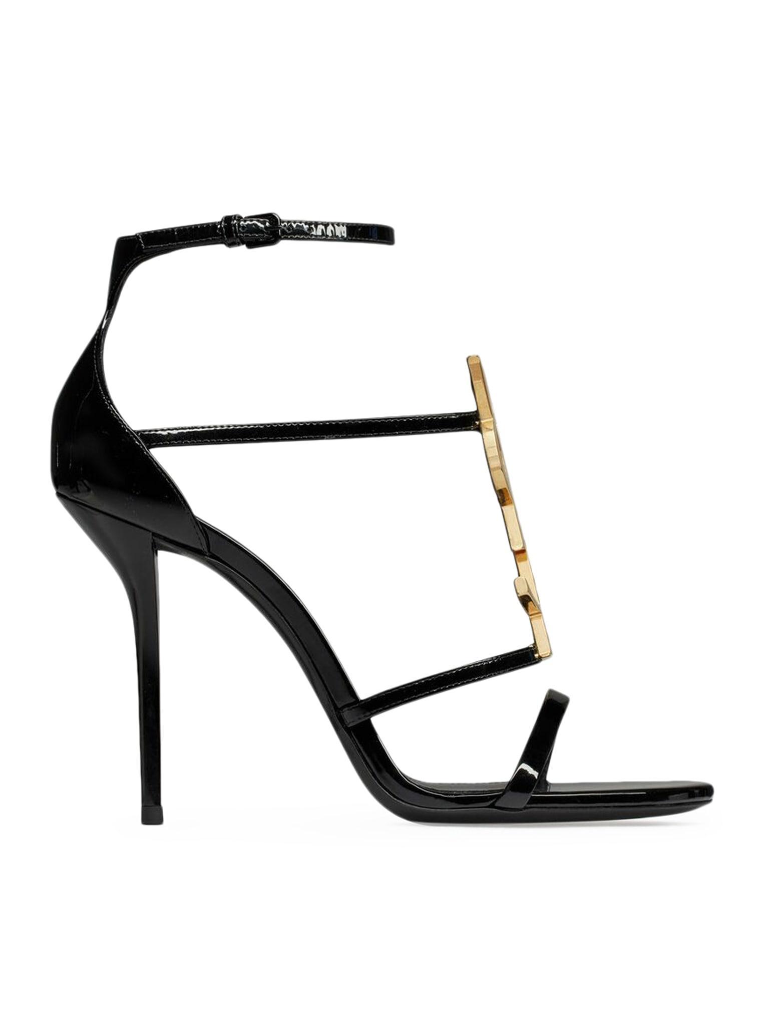 Strappy Logo Stiletto Sandals In Nero Product Image