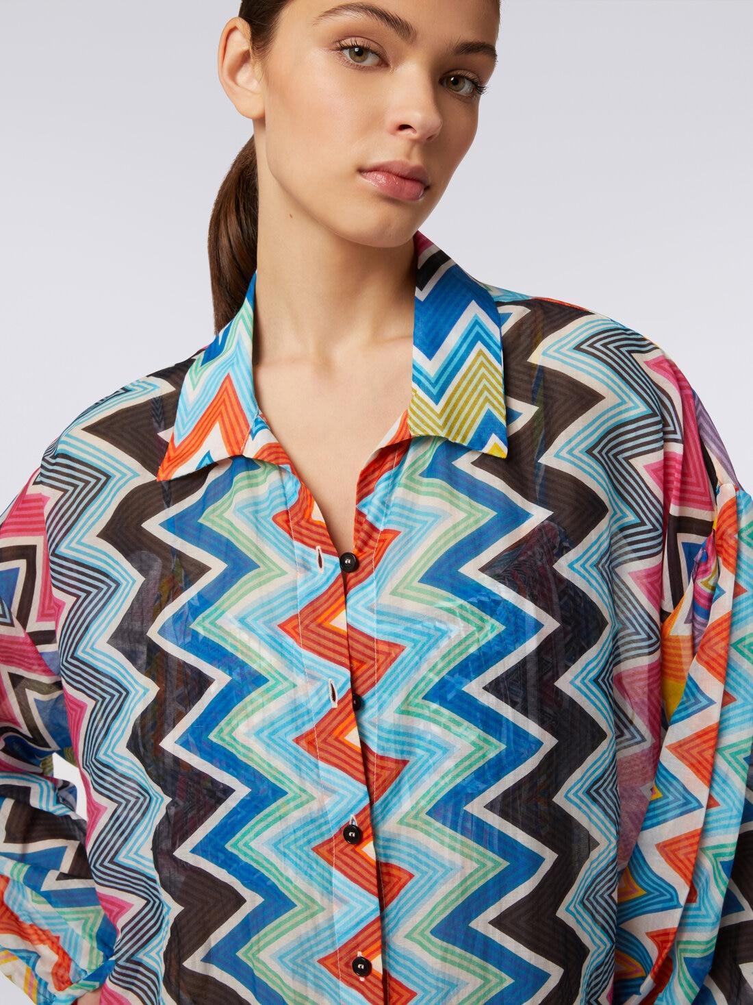 Silk and cotton oversize blouse with zigzag print Multicoloured | Missoni Product Image