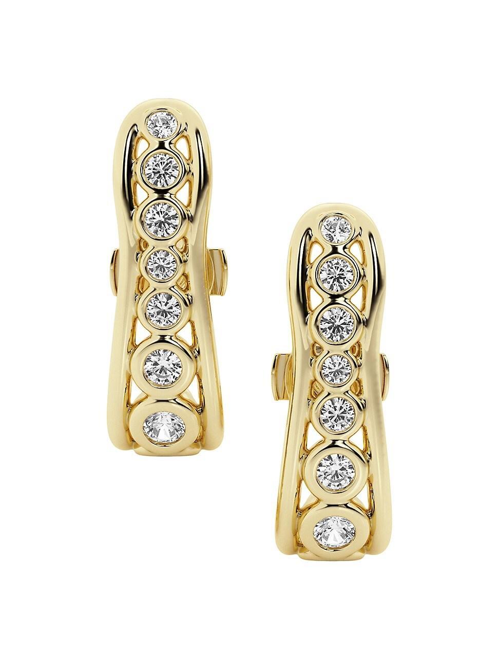 Womens 14K Yellow Gold & 1.00 TCW Lab-Grown Diamond Suspender Earrings Product Image