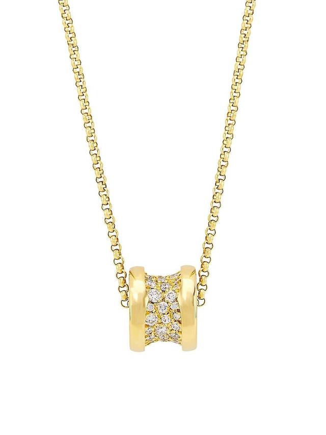 Womens B. zero1 18K Yellow Gold & Diamond Pendant Necklace Product Image