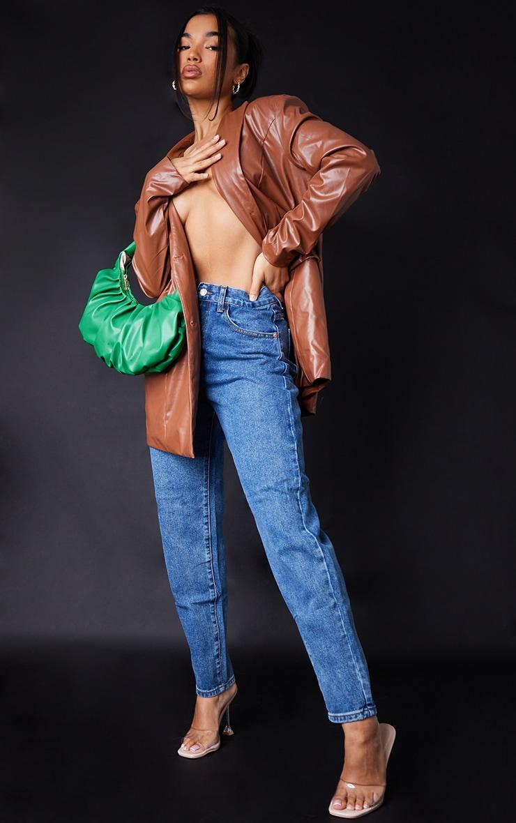 PRETTYLITTLETHING L30 Mid Blue Wash Mom Jeans product image