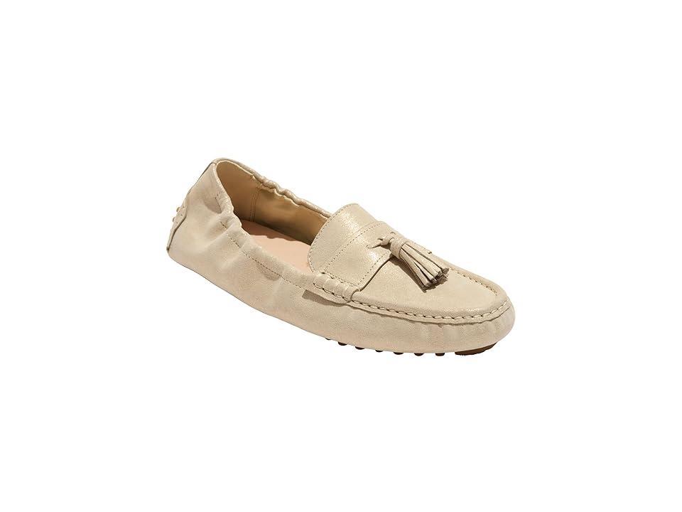 Jack Rogers Bedon Tassel Driver - Sueded Metallic (Platinum) Women's Flat Shoes Product Image