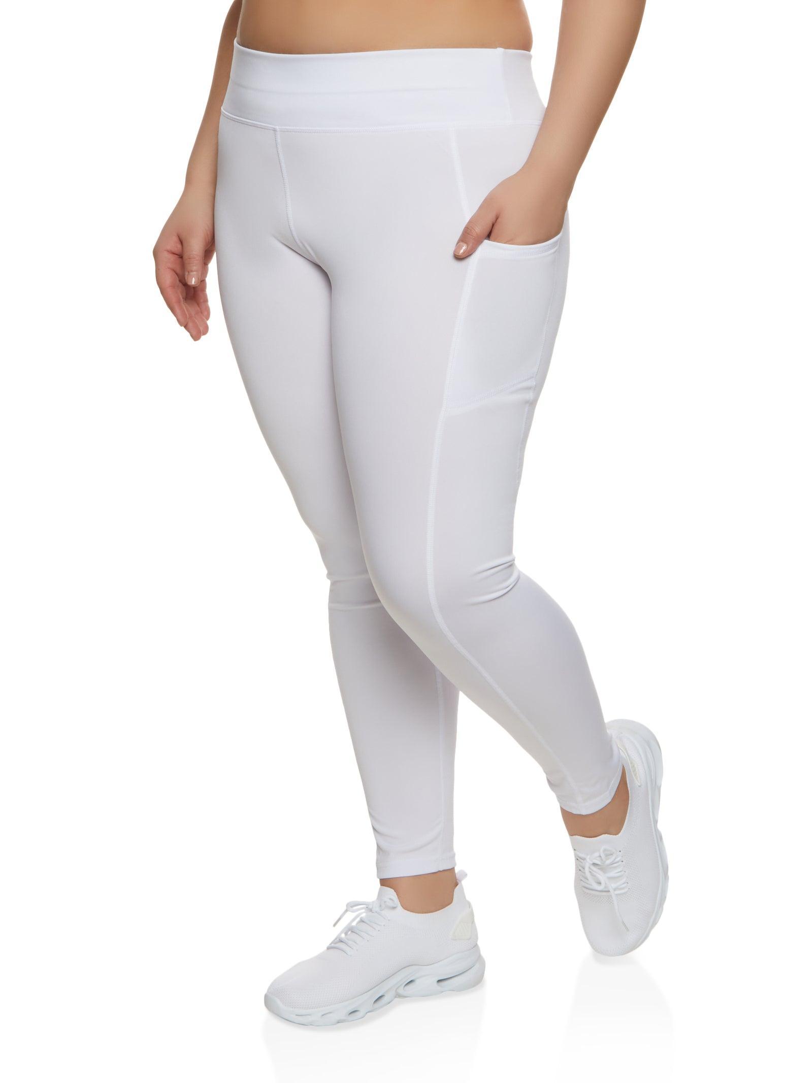 Womens Plus Size Decorative Stitch Side Pocket Leggings Product Image