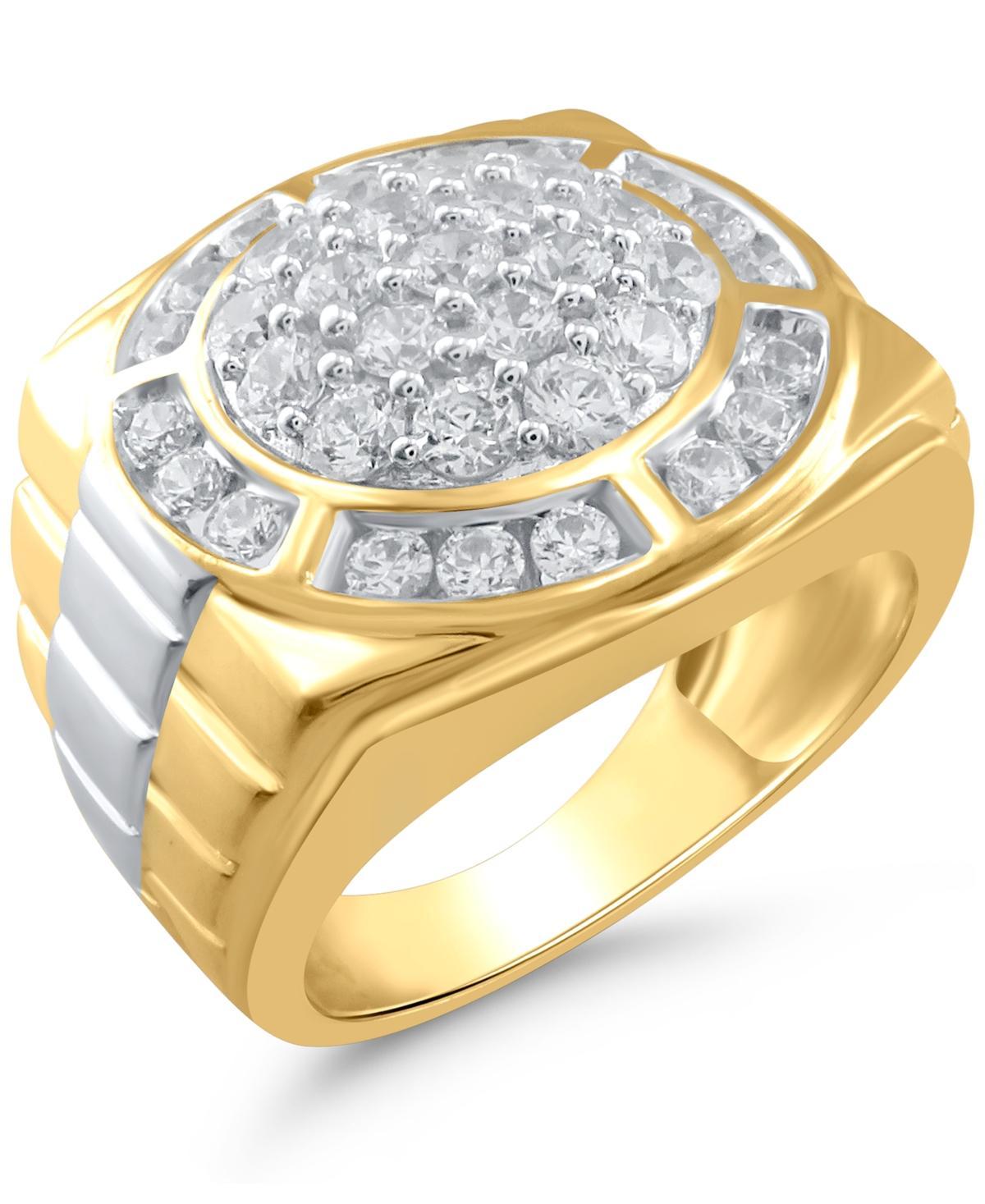 Mens Diamond Round Cluster Ring (2 ct. t.w.) in 10k Gold & White Gold Product Image