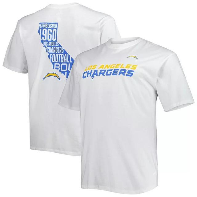 Mens Fanatics Branded White Los Angeles Chargers Big & Tall Hometown Collection Hot Shot T-Shirt Product Image