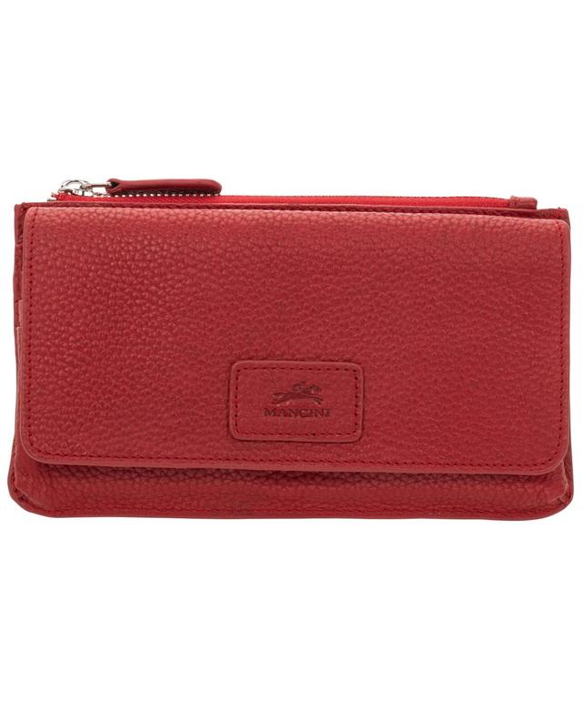 Mancini Womens Pebbled Collection Rfid Secure Crossbody Wallet Product Image