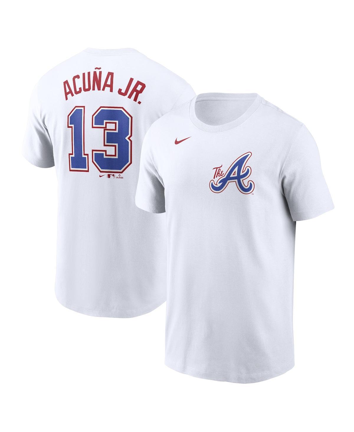 Nike Mens Ronald Acuna Jr.White Atlanta Braves City Connect Fuse Name Number T-Shirt Product Image