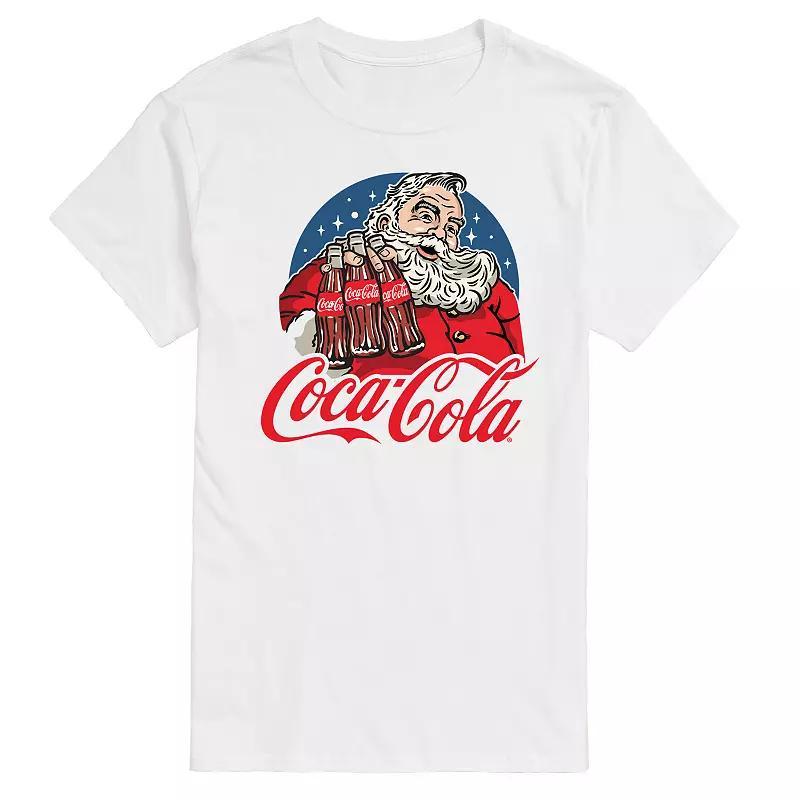 Big & Tall Coca-Cola Vintage Santa & Coke Bottles Graphic Tee, Mens Product Image