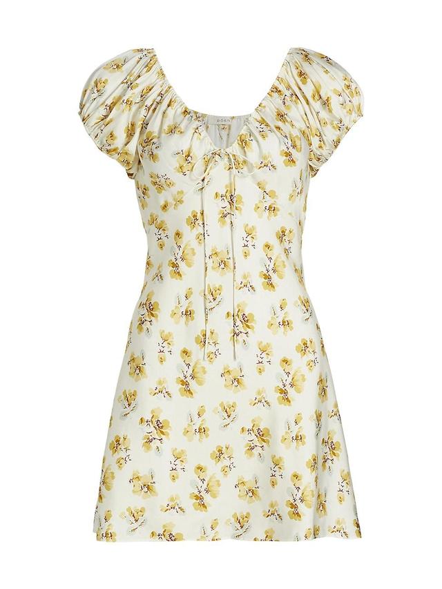 Womens Sera Floral Silk-Blend Minidress Product Image