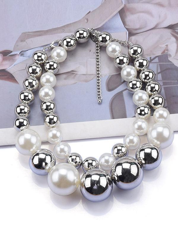 Beaded Contrast Color Dainty Necklace Necklaces Accessories Product Image