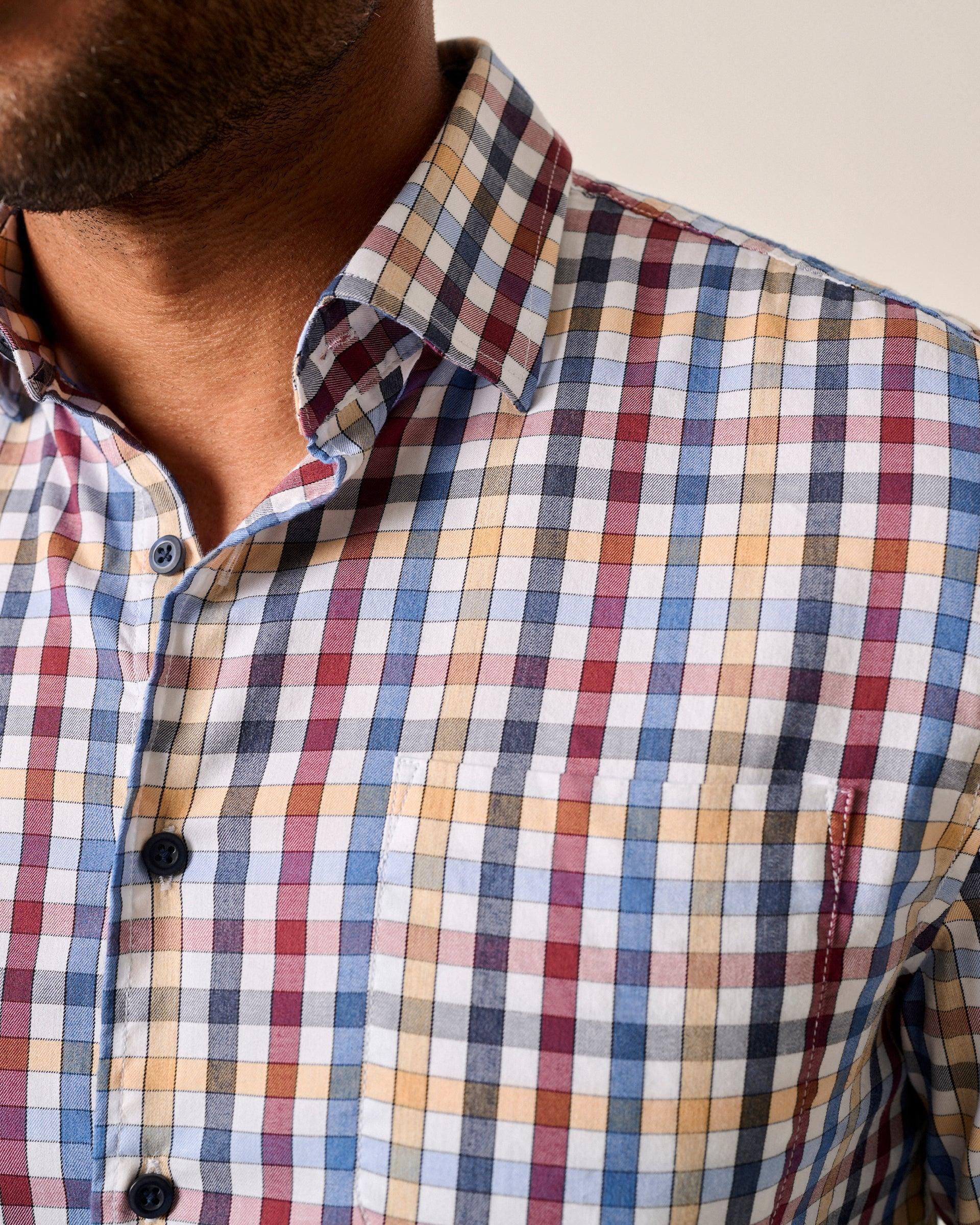 Tucked Cotton Blend Button Up Shirt - Dartmouth Male Product Image