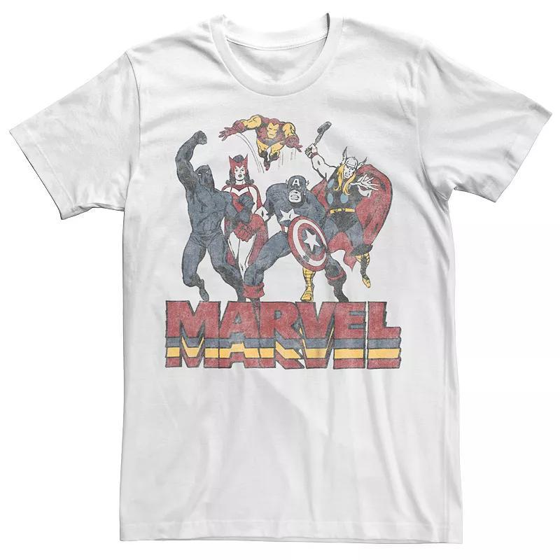 Mens Marvel Comics Vintage Superheroes Lineup Graphic Tee Product Image