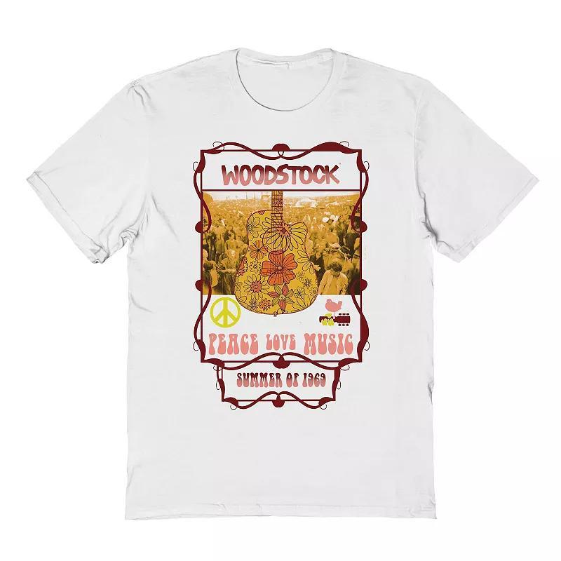 Mens Woodstock Peace Love Music Graphic Tee Product Image