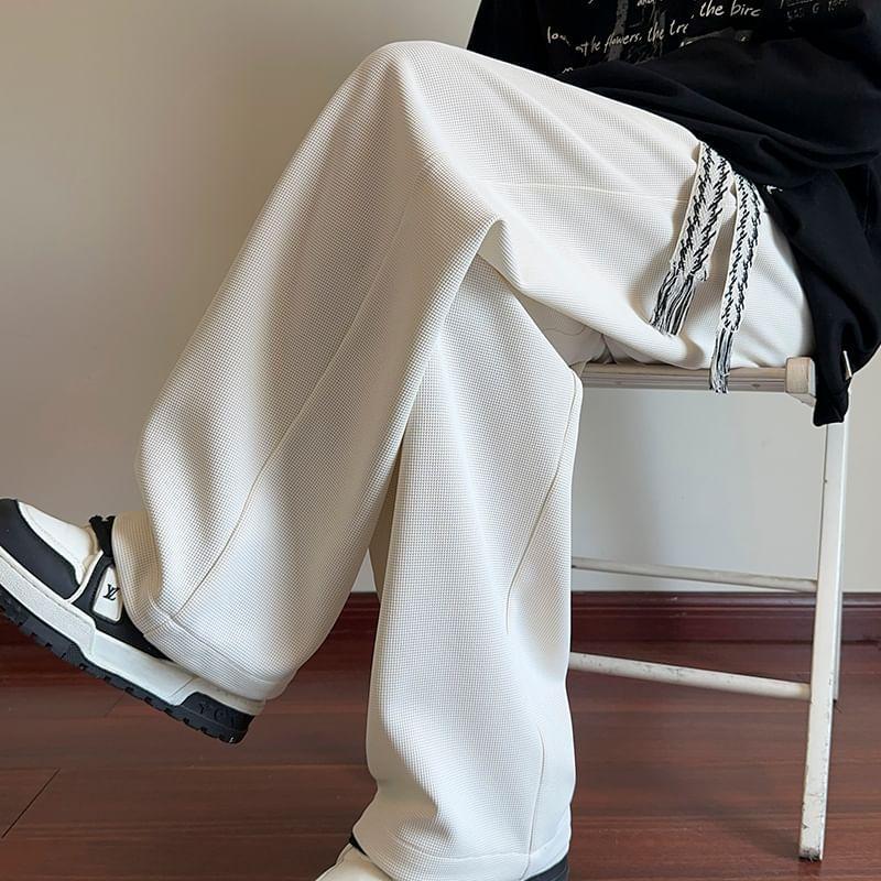 High Waist Plan Wide Leg Sweatpants Product Image