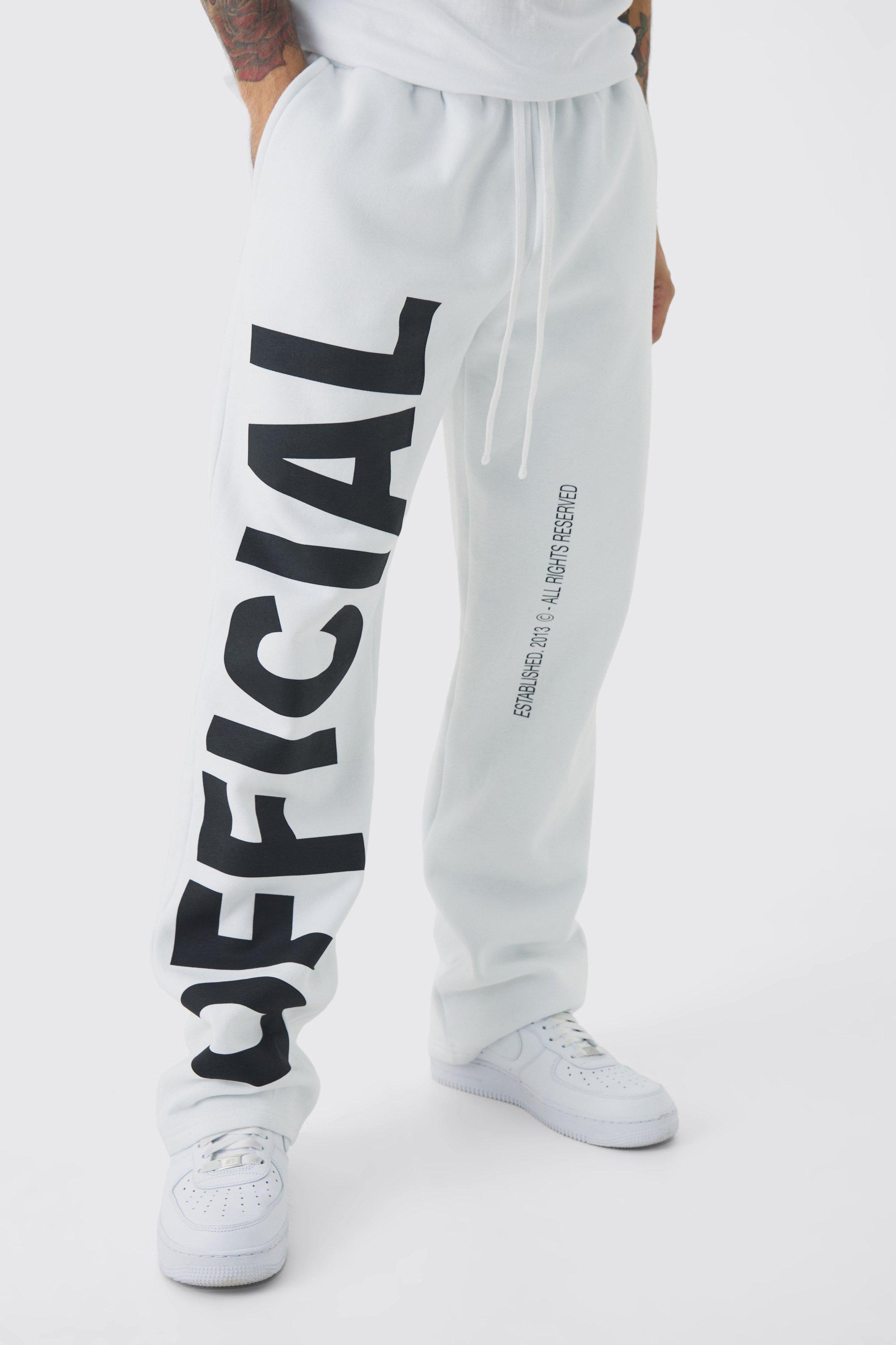 Relaxed Official Text Sweatpants | boohooMAN USA product image