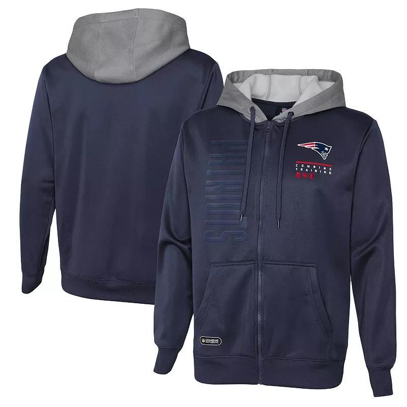 Mens Chicago Bears Combine Authentic Field Play Full-Zip Hoodie Sweatshirt Blue Product Image