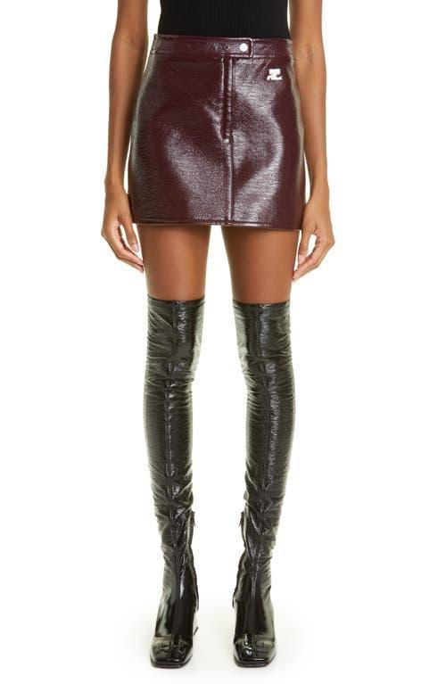 Womens Reedition Vinyl A-Line Miniskirt Product Image