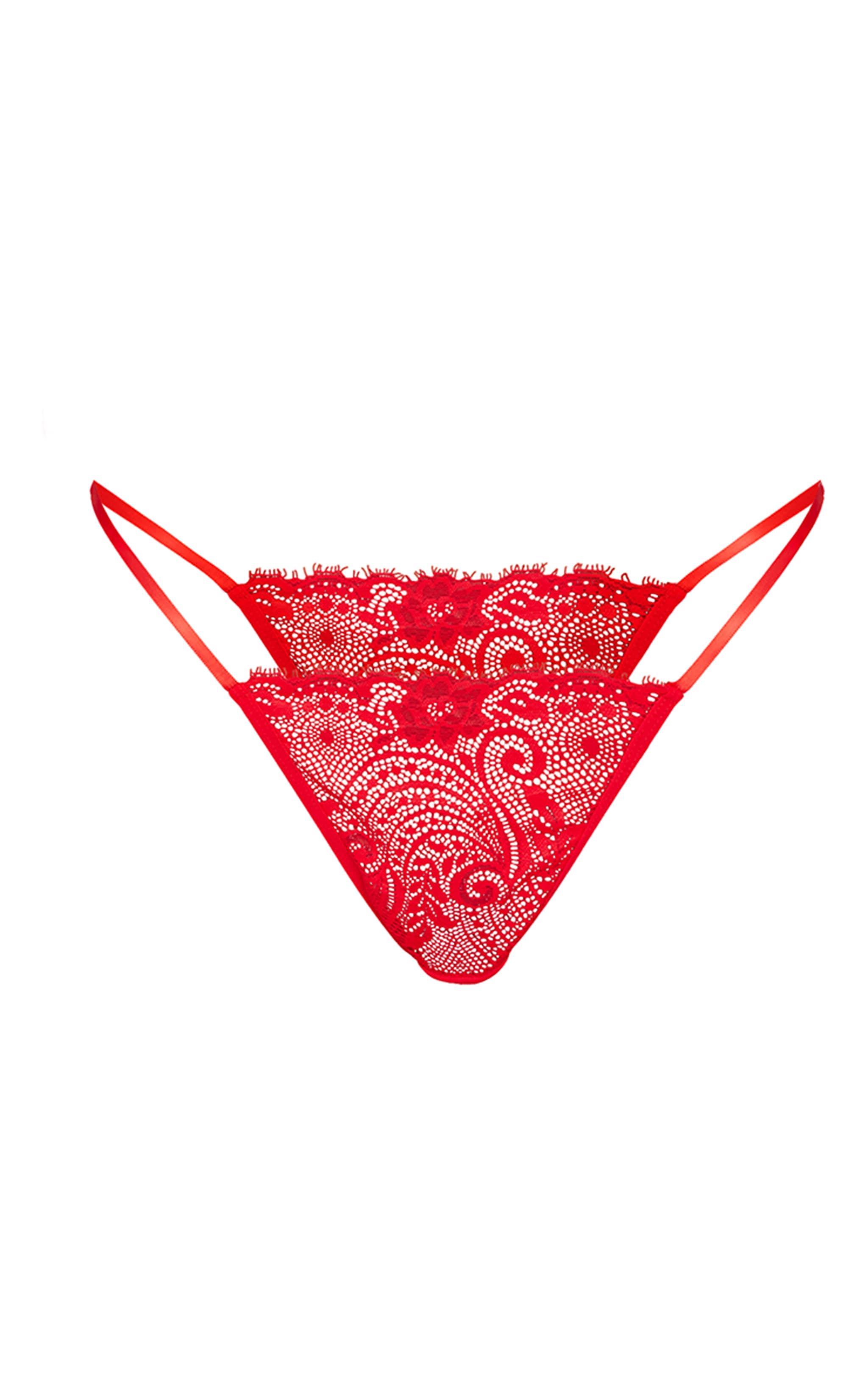 Red Lace Tie Side Thong Product Image