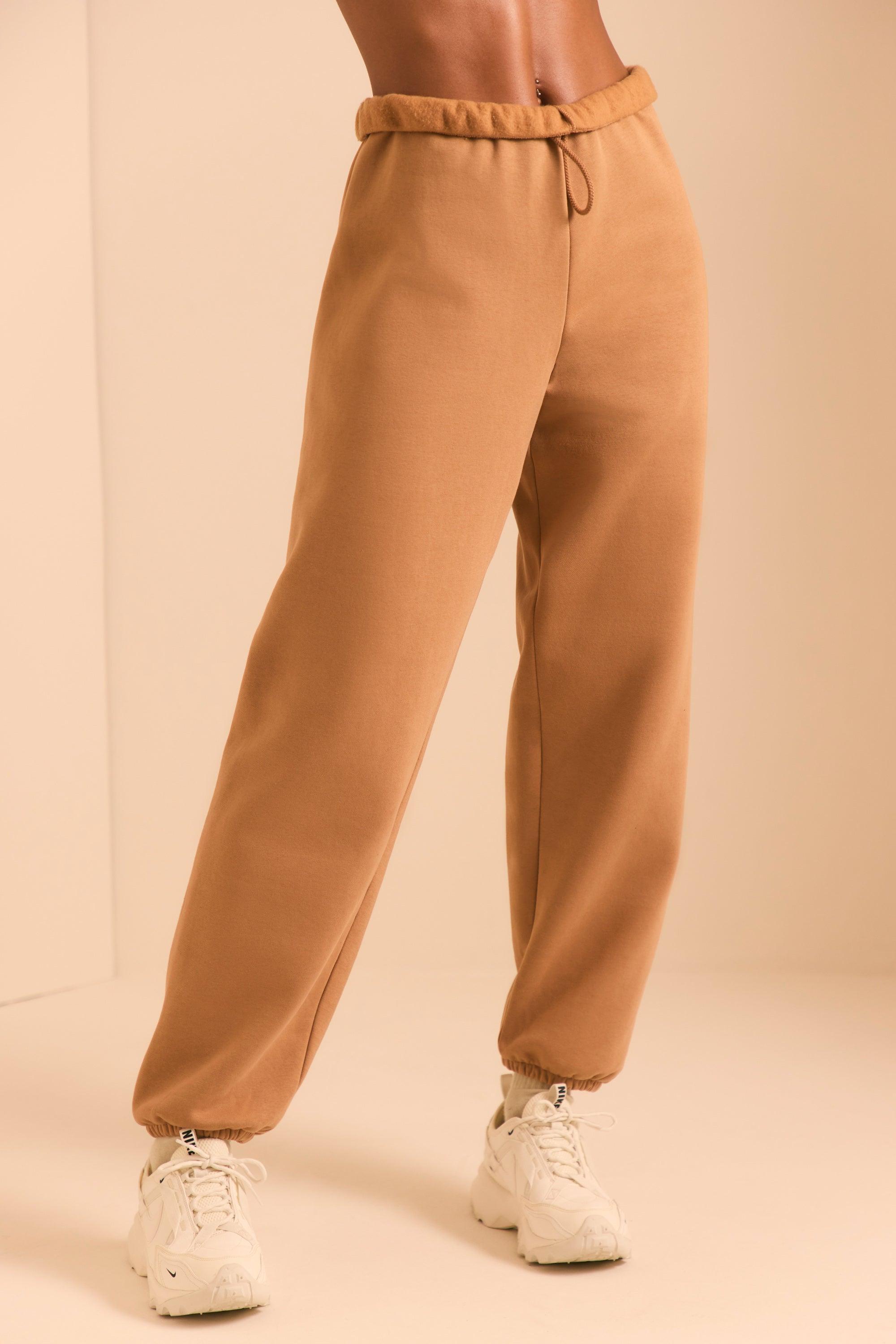 Relaxed Fit Joggers in Chestnut Brown Product Image