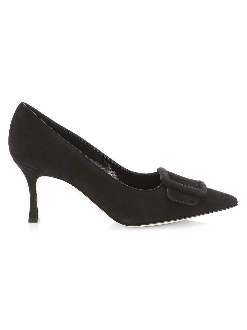 Maysale Suede Pointed-Toe Buckle Pumps Product Image