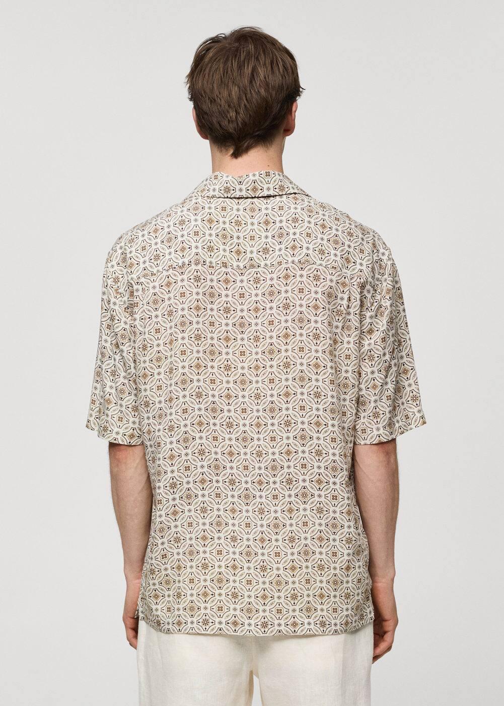 MANGO MAN - Printed fluid regular fit shirt brownMen Product Image