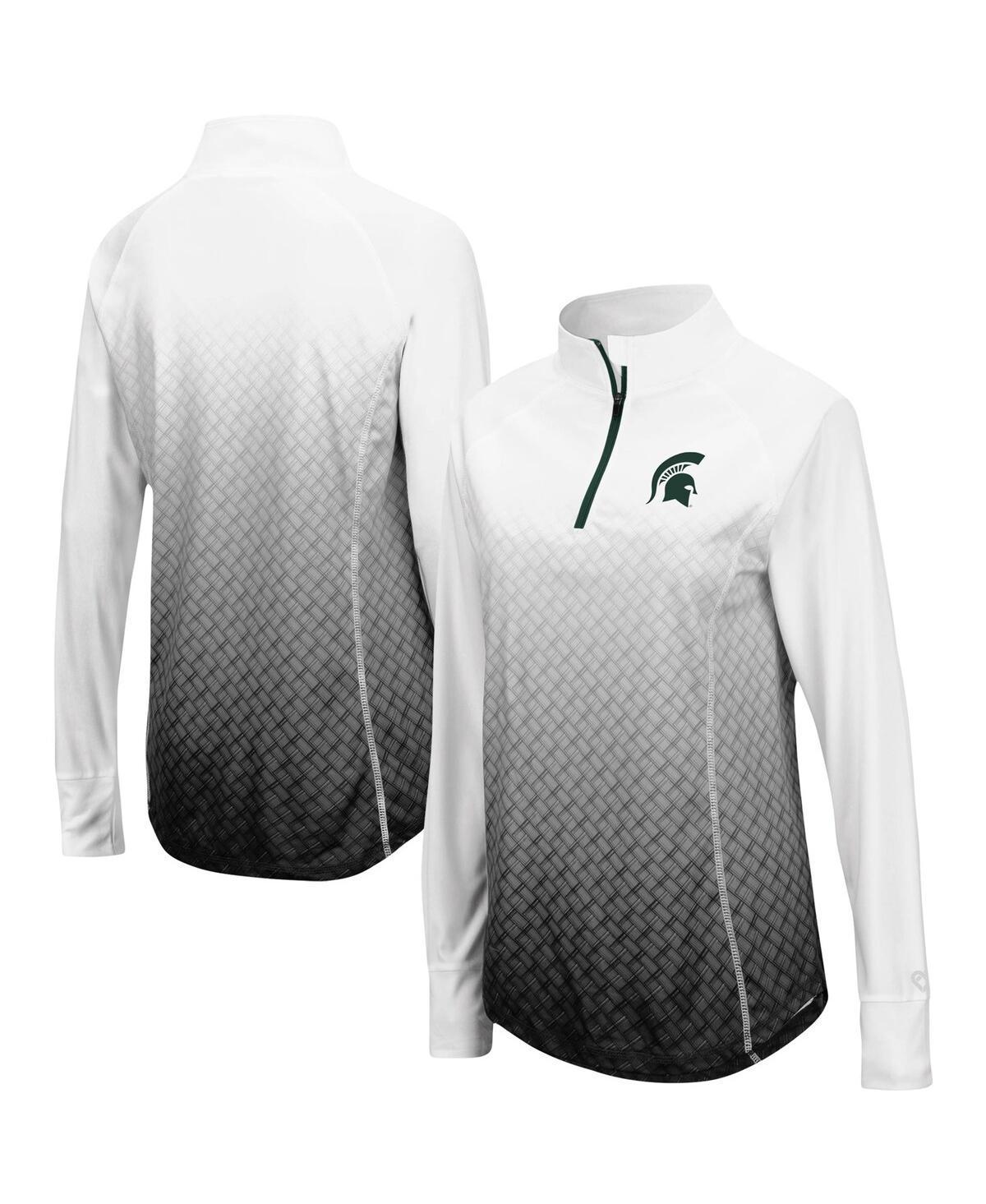 Womens Colosseum Black Michigan State Spartans Magic Ombre Quarter-Zip Raglan Jacket Product Image