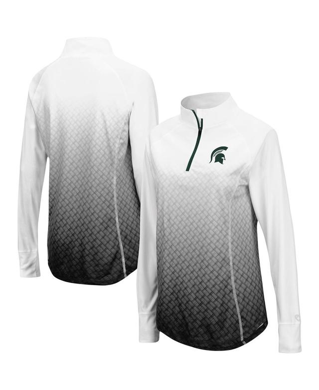 Womens Colosseum Black Michigan State Spartans Magic Ombre Quarter-Zip Raglan Jacket Product Image