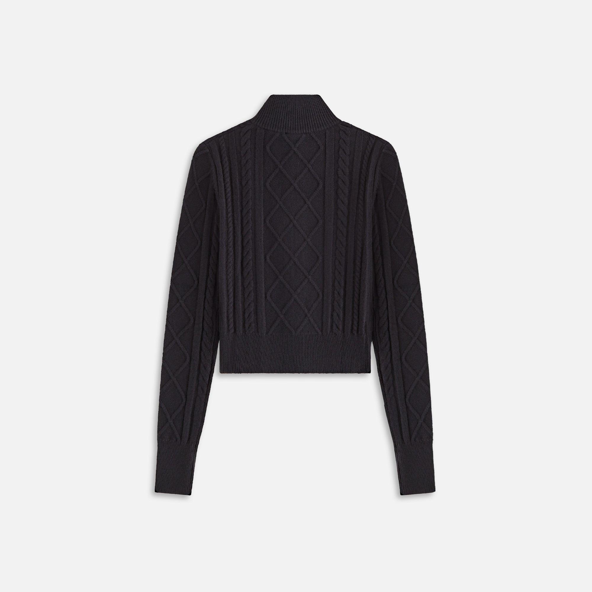 Kith Women Terrell Cable Knit Track Zip - Black Female Product Image