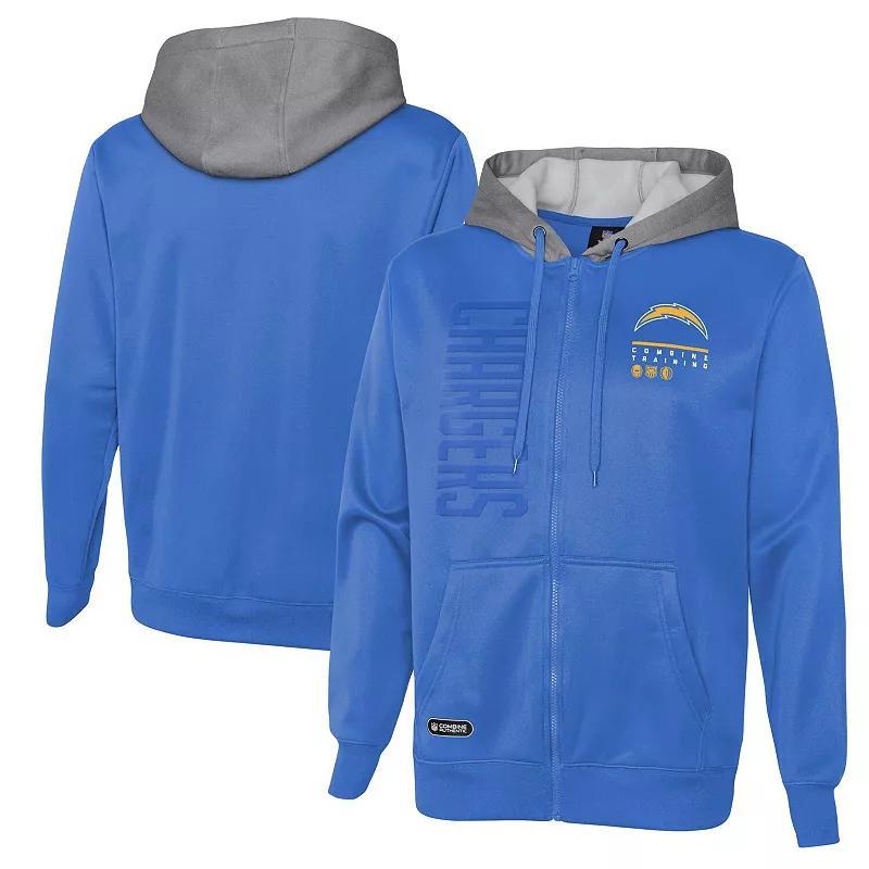 Outerstuff Mens Powder Blue Los Angeles Chargers Combine Authentic Field Play Full-Zip Hoodie Sweatshirt Product Image