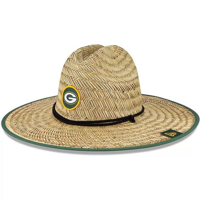 Mens New Era Natural Green Bay Packers NFL Training Camp Official Straw Lifeguard Hat Product Image