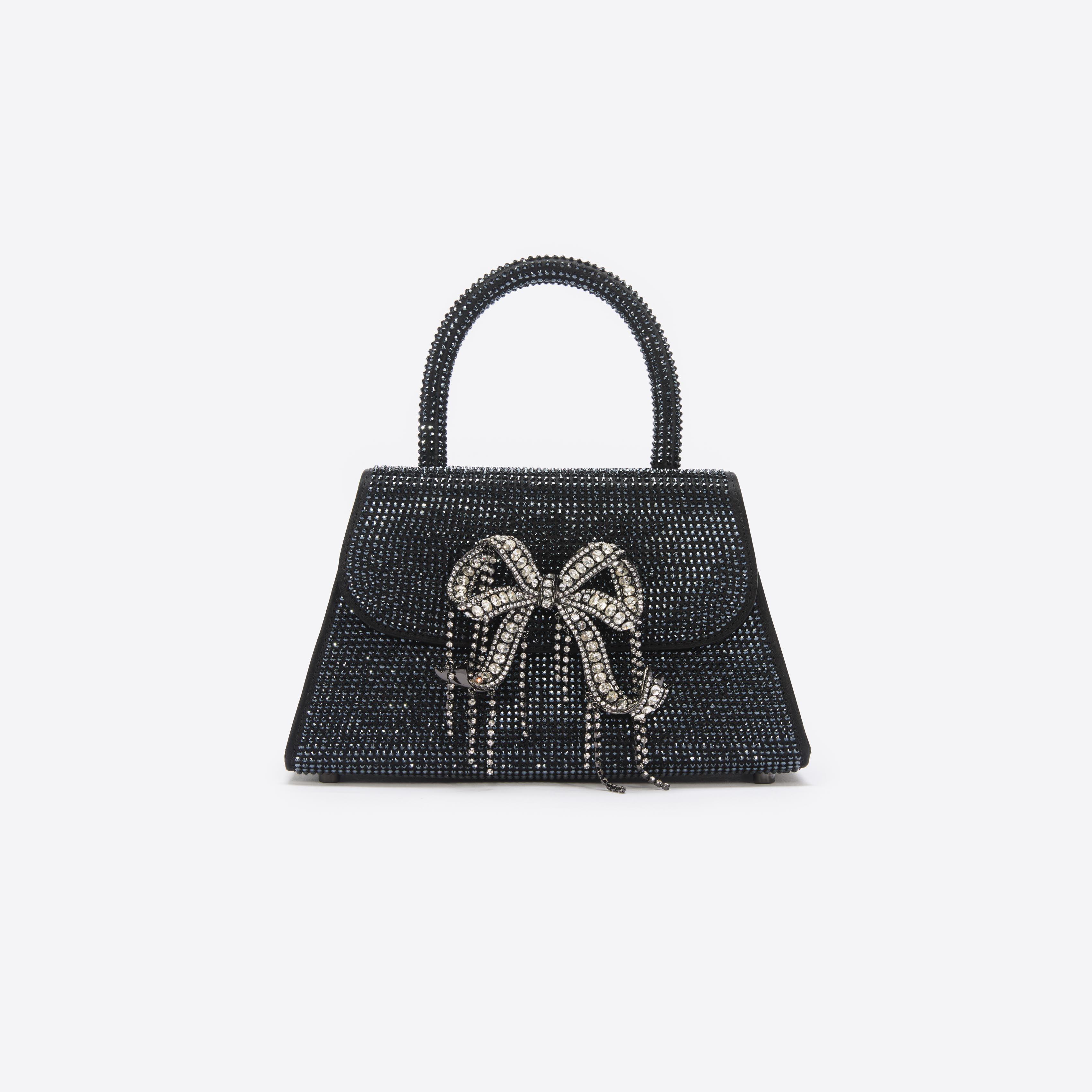 Black Rhinestone Mini Bow Bag Product Image