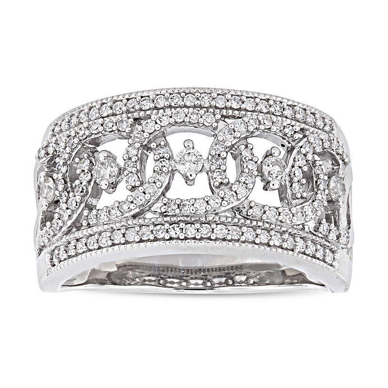 Stella Grace 10k White Gold 1/2 Carat T.W. Diamond Openwork Ring, Womens 10k Whgold Product Image