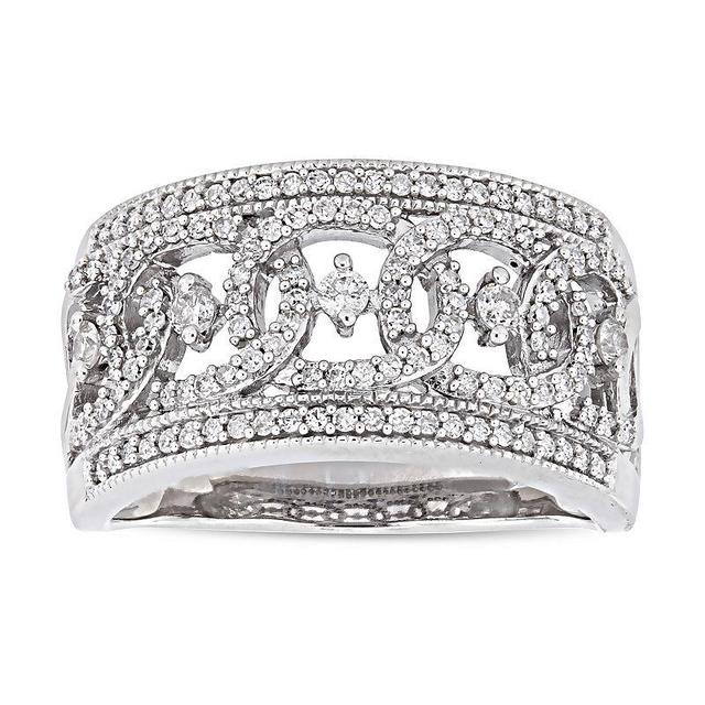 Stella Grace 10k White Gold 1/2 Carat T.W. Diamond Openwork Ring, Womens Product Image